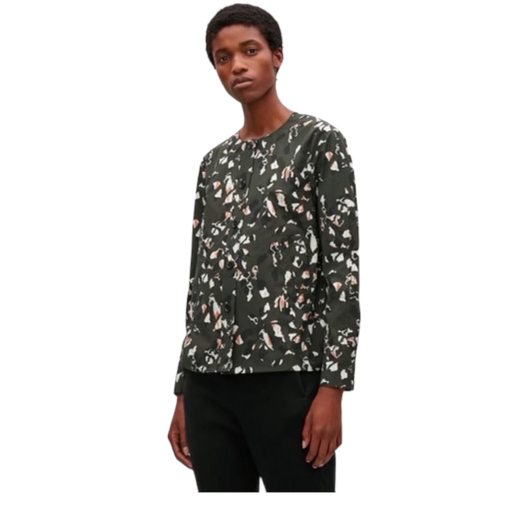 COS Button Front Jacket With Side Pockets Size 10.